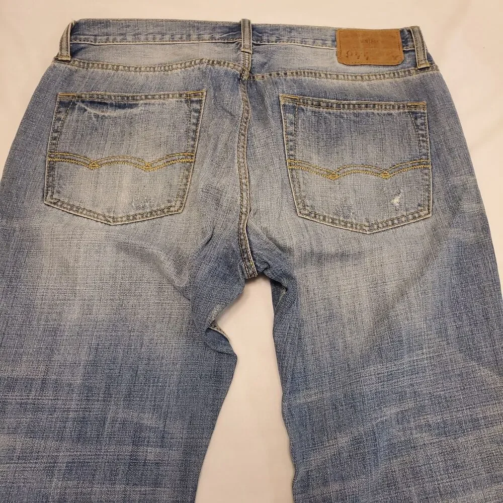 American Eagle Outfitters Original Boot Mens Jeans Distressed Denim Fits 34x30*